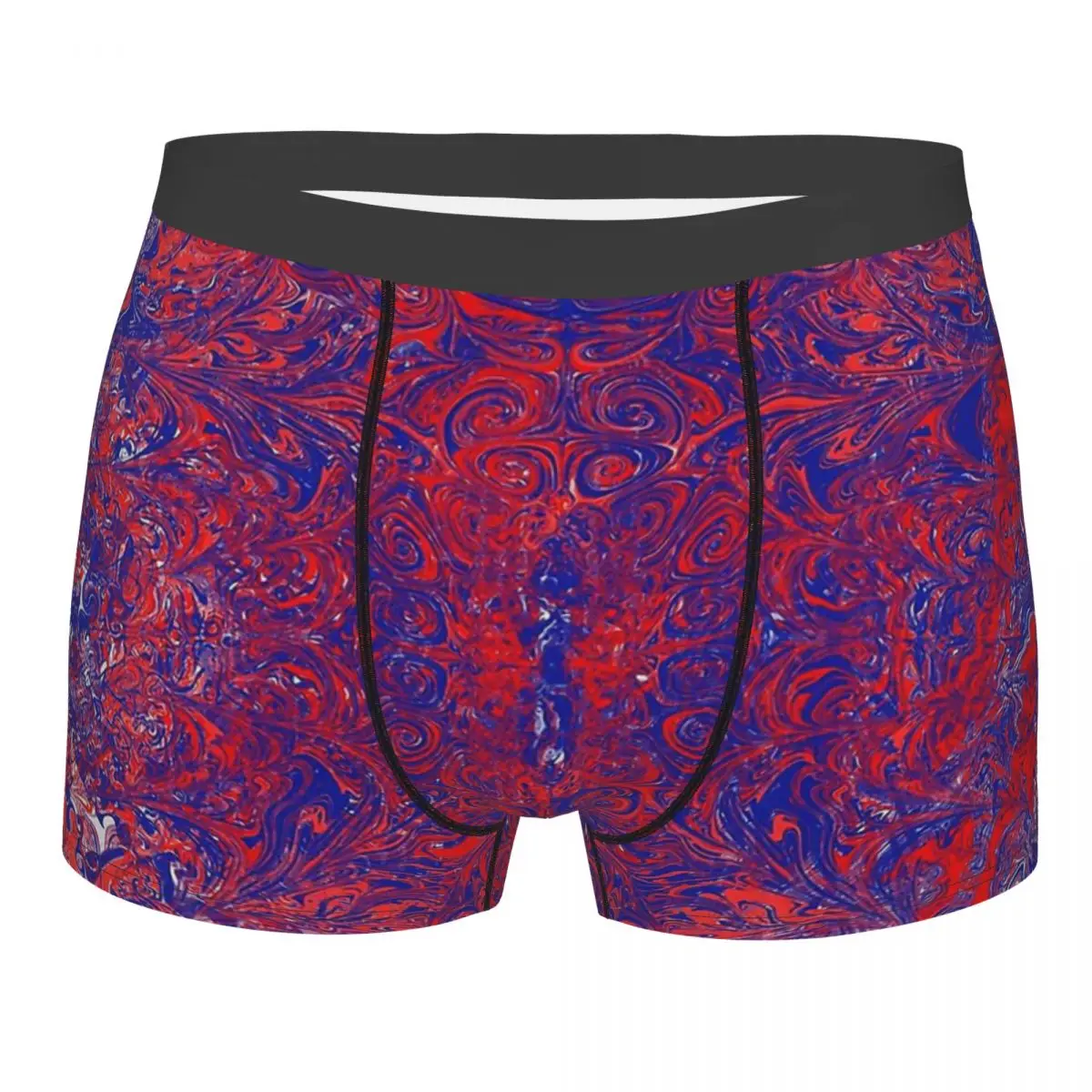 

Balinese Goddess Abstract Red Blue White Palette Marbling Marbled Marble Underpants Panties Men's Underwear Shorts Boxer Briefs