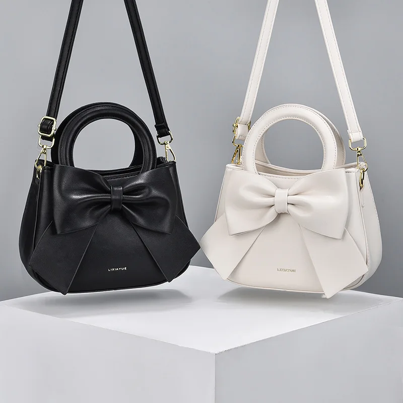 Women's Bag 2023 New Versatile Fresh and Sweet Handbag Bowknot Daily Texture Trend Shoulder Bag Crossbody Bag