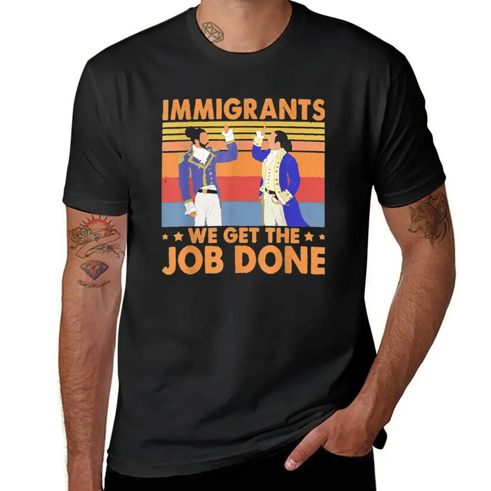 Immigrants We Get The Job Done винтажная футболка в стиле ретро быстросохнущие хлопковые