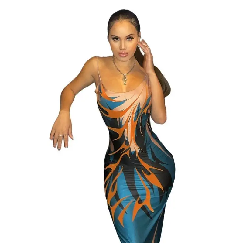 

Sexy Shoulder Print Summer Long Dress Women Low Cut Backless Bandage Beach Dresses 2020 Female Robe Casual Party Boho Vestidos