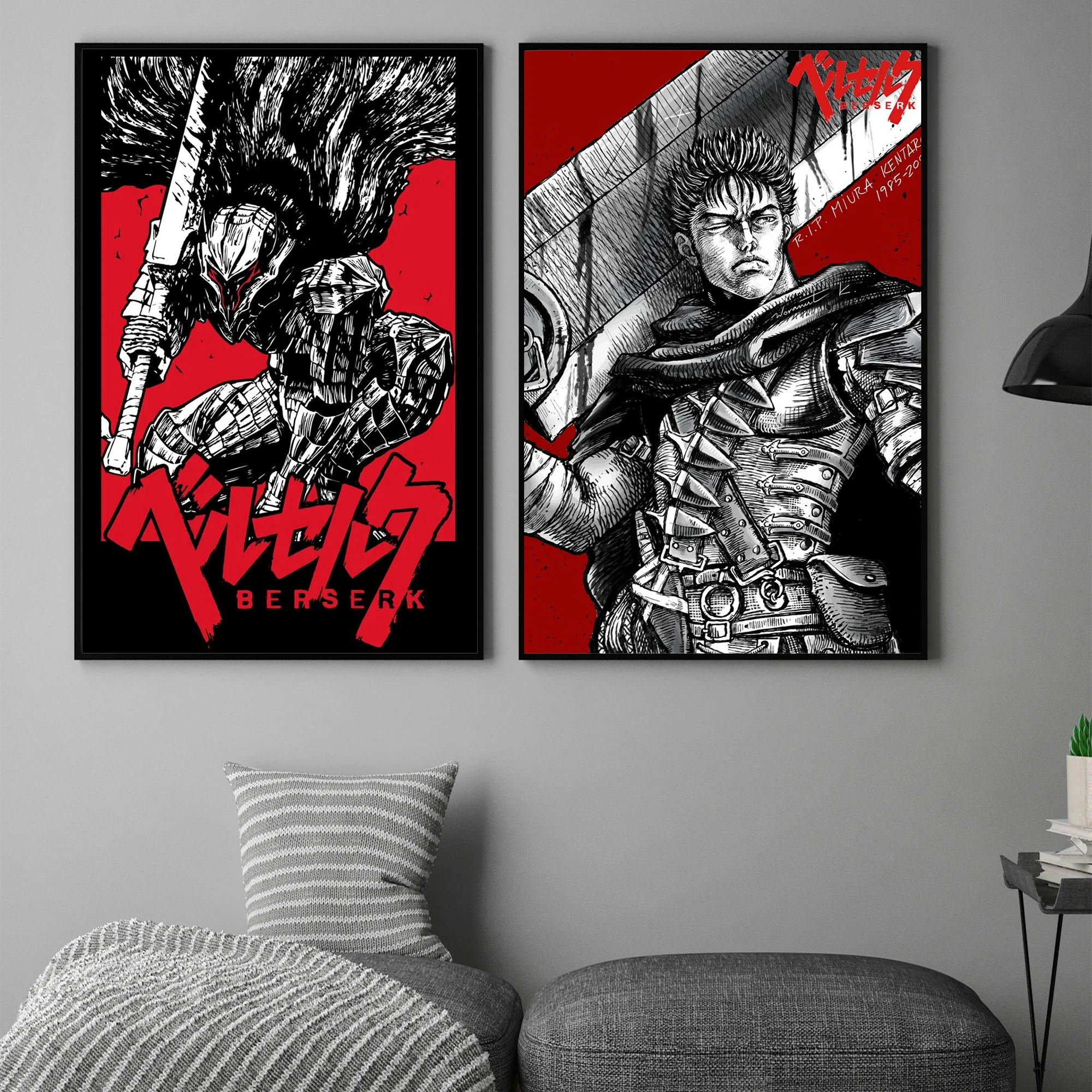 

Classic Anime Berserk Poster Retro Canvas Swordsman Posters and Prints Wall Art Home Decor Living Room Bar Painting