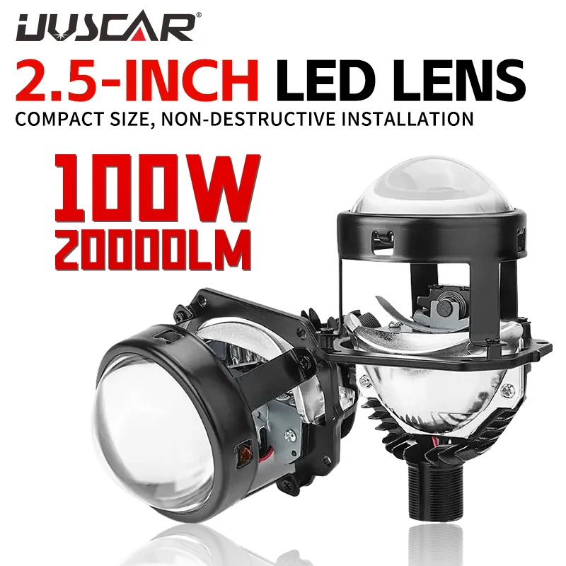 

Комплект Из 2 Светодиодных Ламп Для Фар Автомобиля 2,5 Дюйма H4 H7 9005/HB3 9006/HB4, 100 Вт