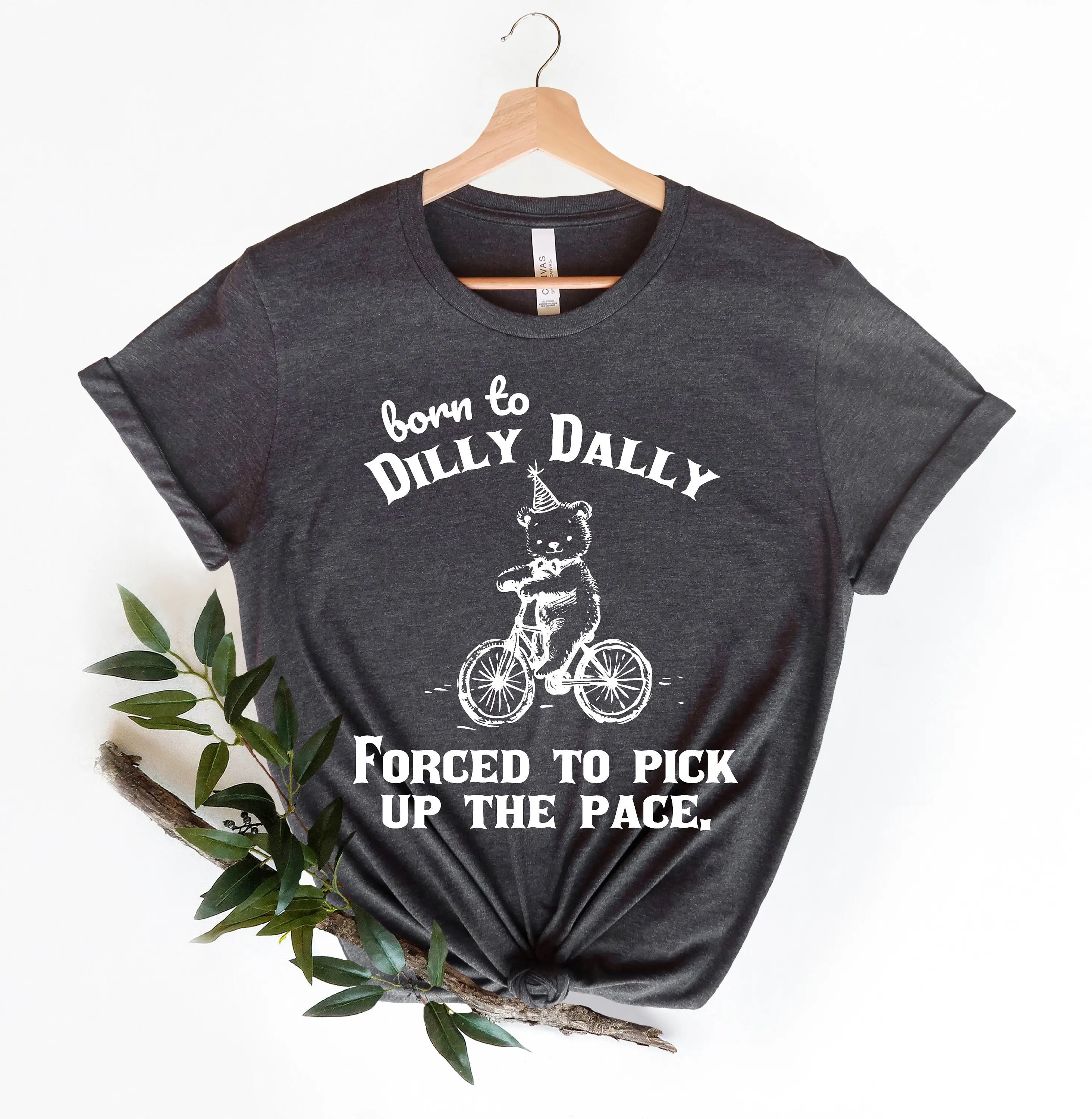 Футболка Born To Dilly Dally Forced Pick Up The Pace забавный мем винтажный медведь Y2K