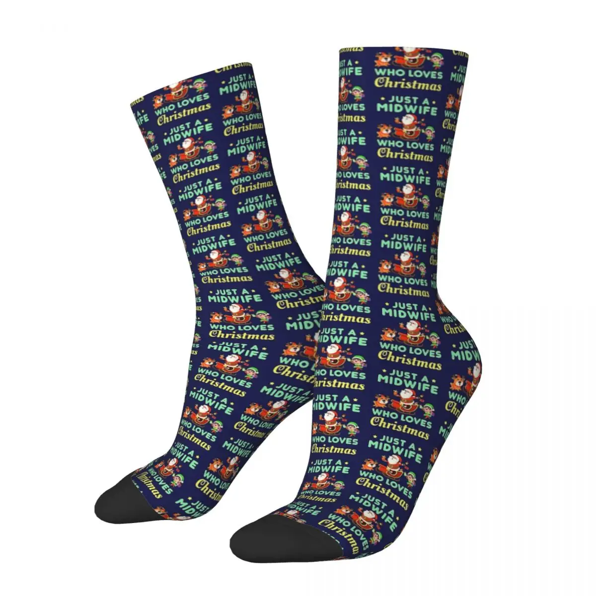 

Just A Midwife Who Loves Christmas Paramedic Unisex Winter Socks Running Happy Socks Street Style Crazy Sock