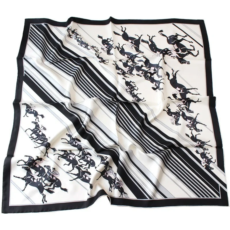 

Women's Scarf Classic Simple Jockey Twill Silk Scarf 100% Mulberry Silk Edge Scarves Shawl Classic Versatile Scarf Women Luxury