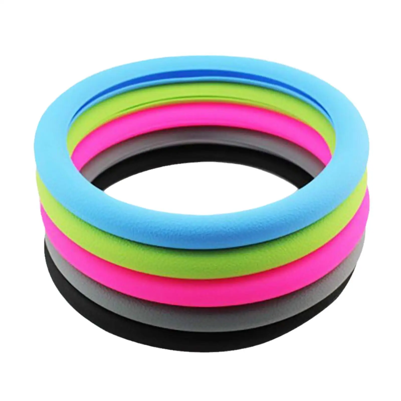

Car Silicone Steering Wheel Cover Universal Elastic Glove Cover Texture Soft Multi Color Auto Decoration DIY Covers Accessories
