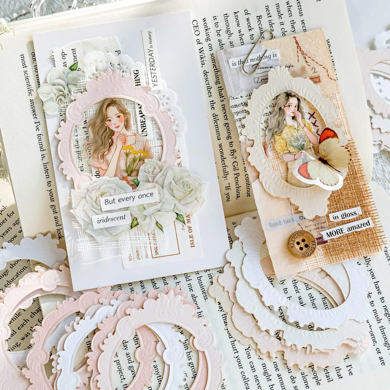 10 листов Find A Mountain Stream Series винтажный рельефный полый коллаж открытка креативный