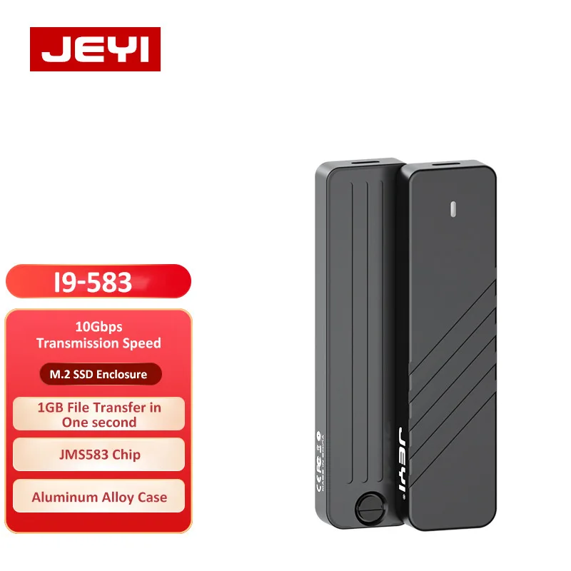 

JEYI M2 SSD Case NVMe USB 3.2 Type C Gen2 10Gbps M.2 SSD Enclosure Aluminum Alloy M.2 NVMe Enclosure M.2 Solid State Drive Case