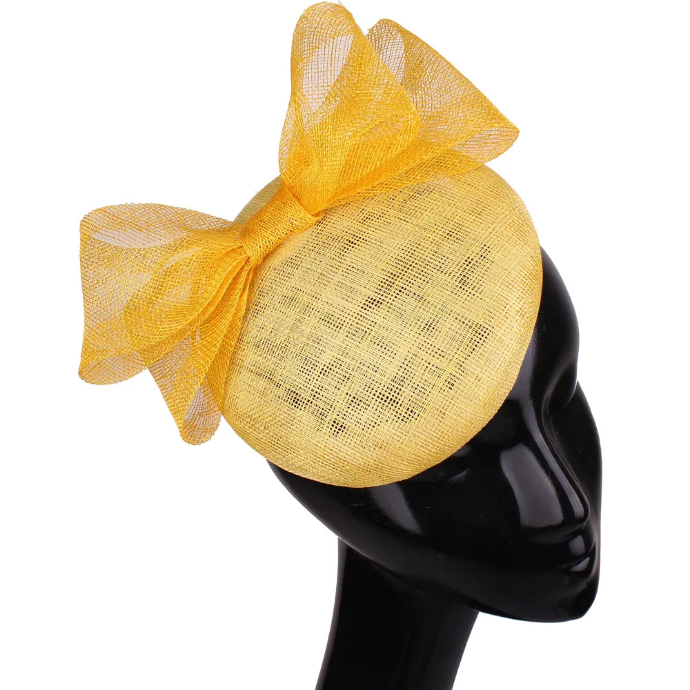 Женская 4-слойная Вуалетка Nice Sinamay свадебный головной убор с бантом и заколкой для