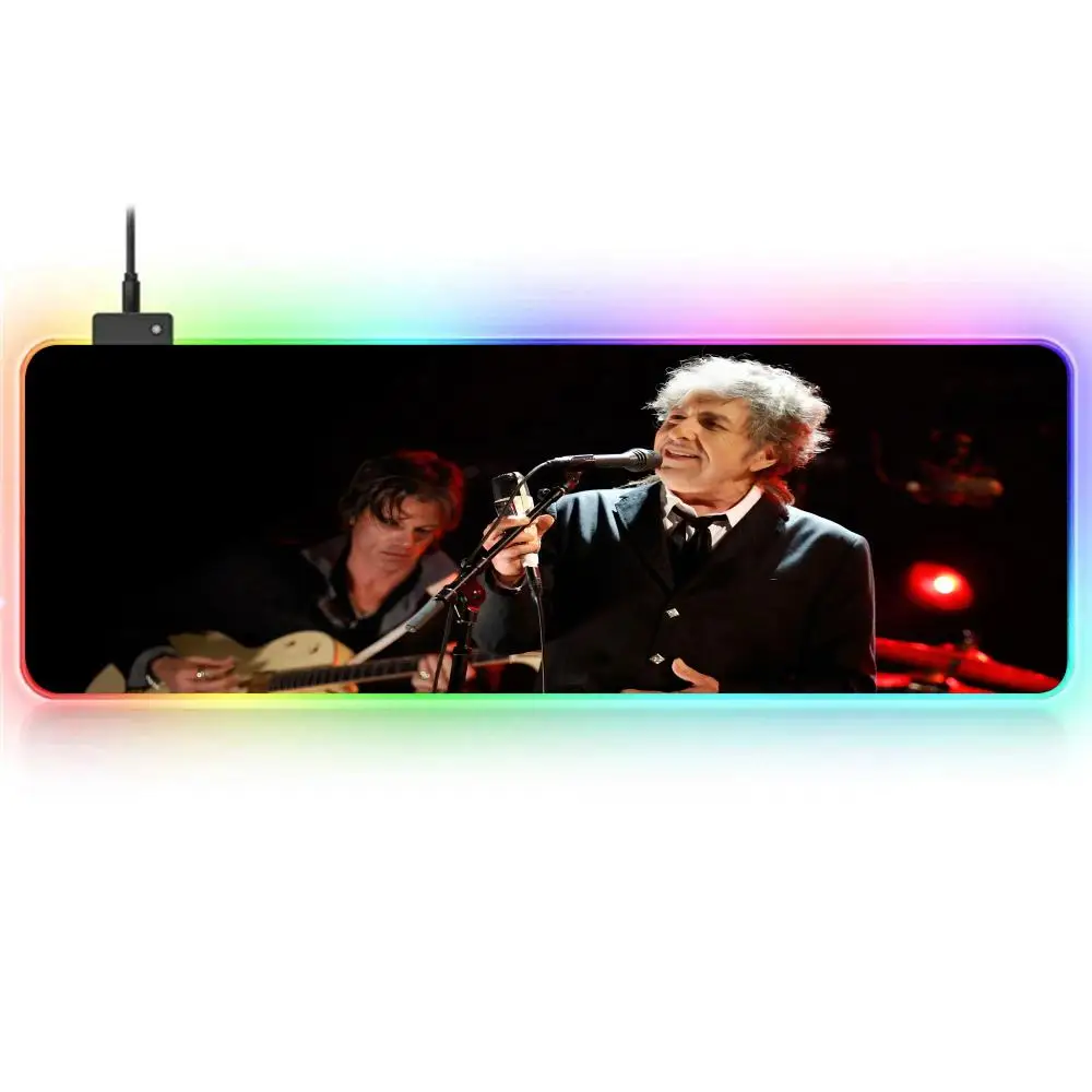 Singer For Bob D-Dylan MAISTO Mouse Pad RGB Large Gaming Non-slip Rubber Base Keyboard Extra Luminous LED Mo