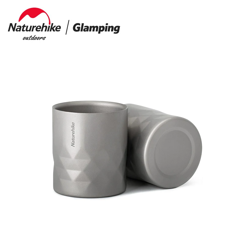 

Ультралегкая титановая чашка, чашка с двойными стенками, кружка для чая и кофе, портативная уличная посуда для кемпинга, пикника, питьевая посуда, 280 мл, Naturehike