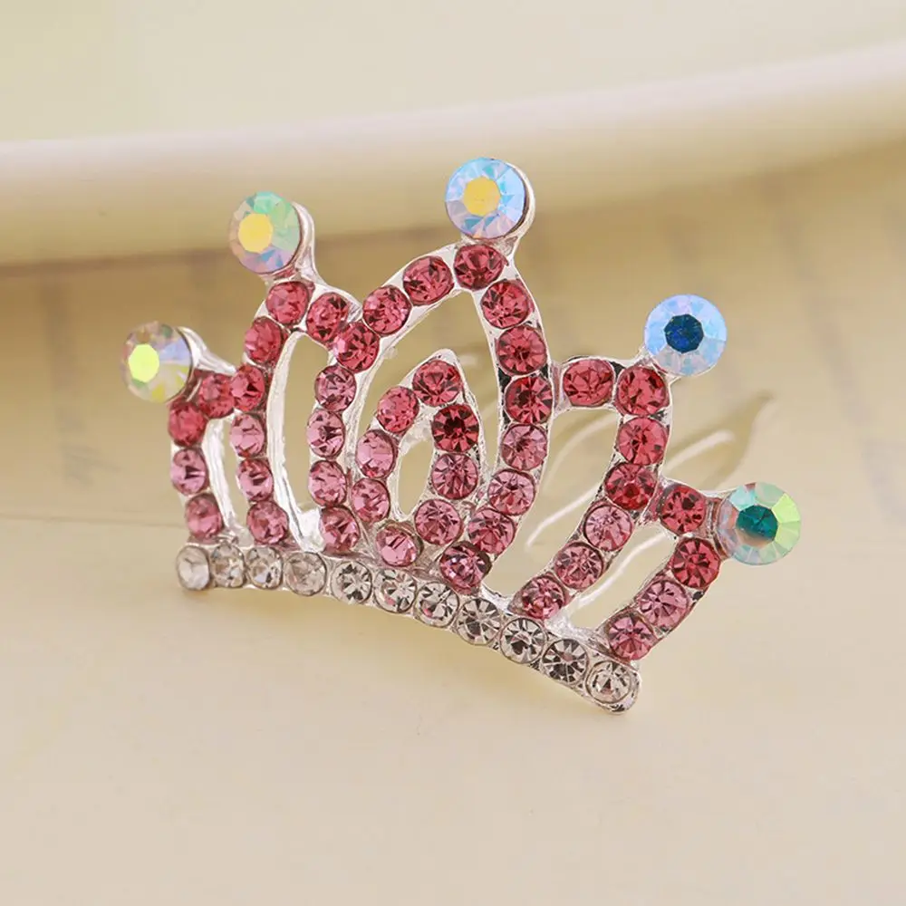 

Shiny Crystal Tiaras Mini Crown Hair Clips Girls Kids Rhinestone Hairpins Princess Hair Comb Birthday Party Headwear Gifts