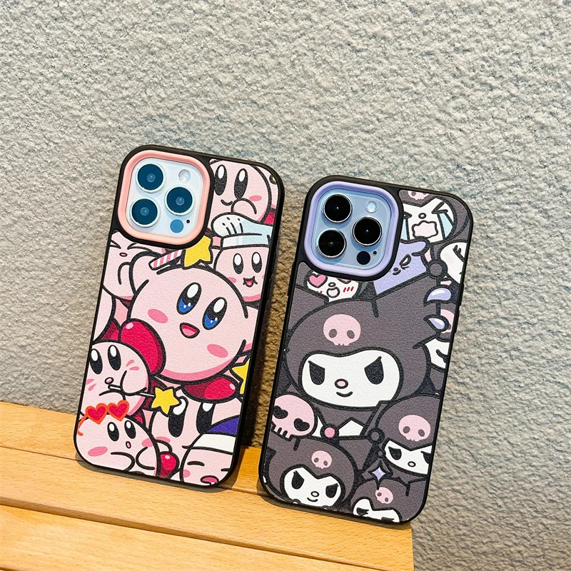 

Kawaii Sanrio Kuromi Kirby Creative Apple Mobile Phone Case Iphone 13 Pro 12 11 Soft Shell Cute Cartoon Kids Plush Toy