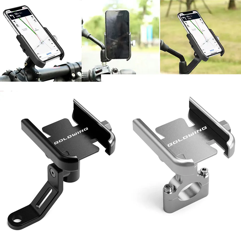 

Motorcycle Mirror Mobile Phone Holder GSP Handlebar Phone Stand Bracket Accessories For HONDA Goldwing 1800 GOLDWING 1800 LOGO