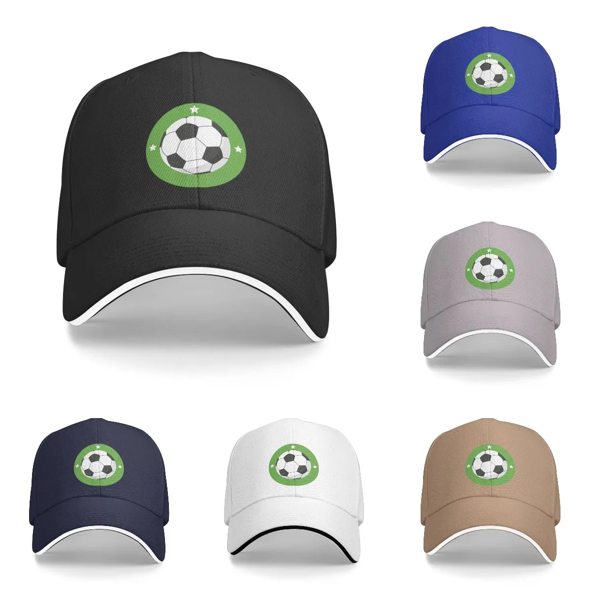 

Green Circle Star Football Soccer Baseball Cap Adjustable Cotton or Polyester Lightweight Caps for Men Visor Four Seasons Casual