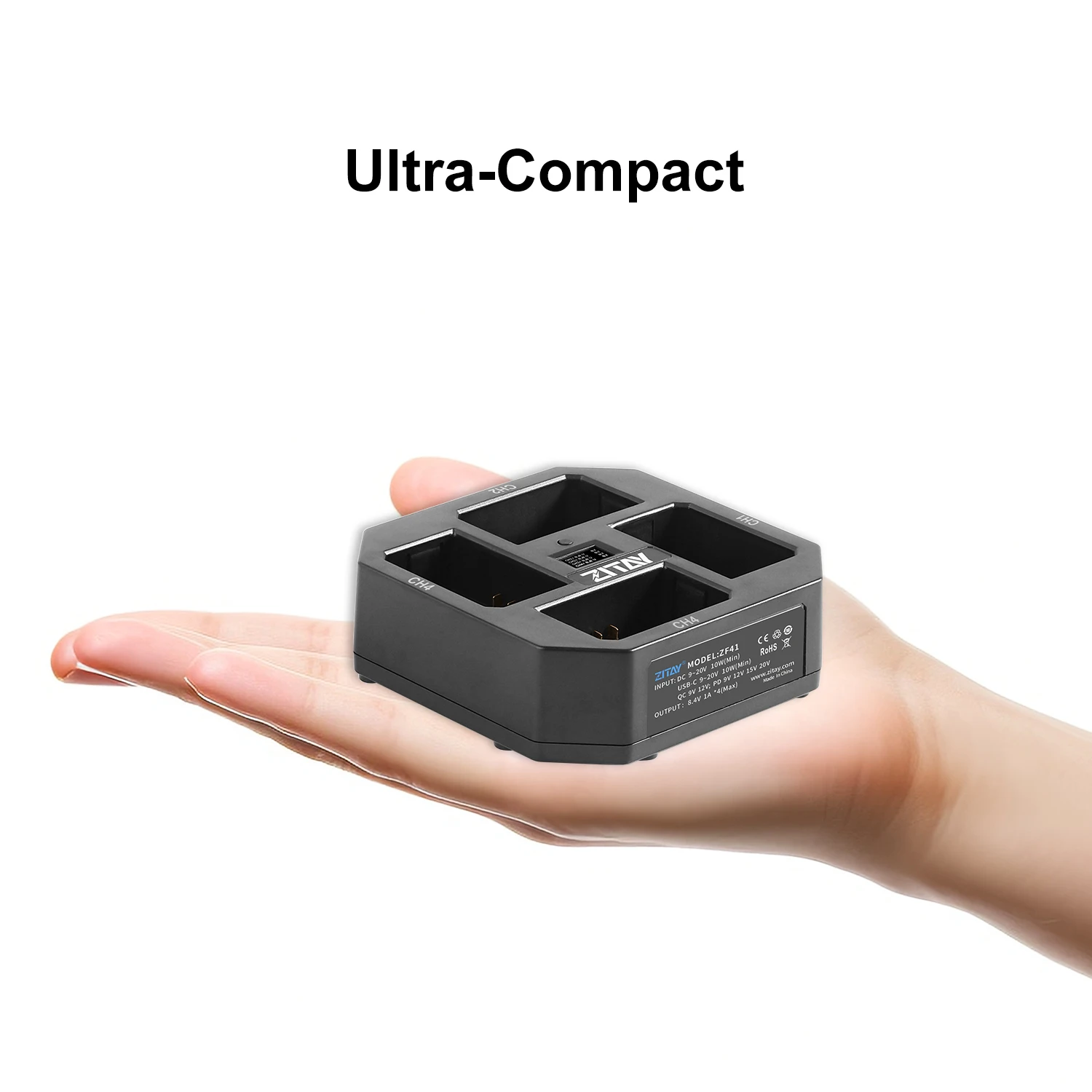 4-канальная станция быстрой зарядки ZITAY типа C с адаптером быстрого зарядного
