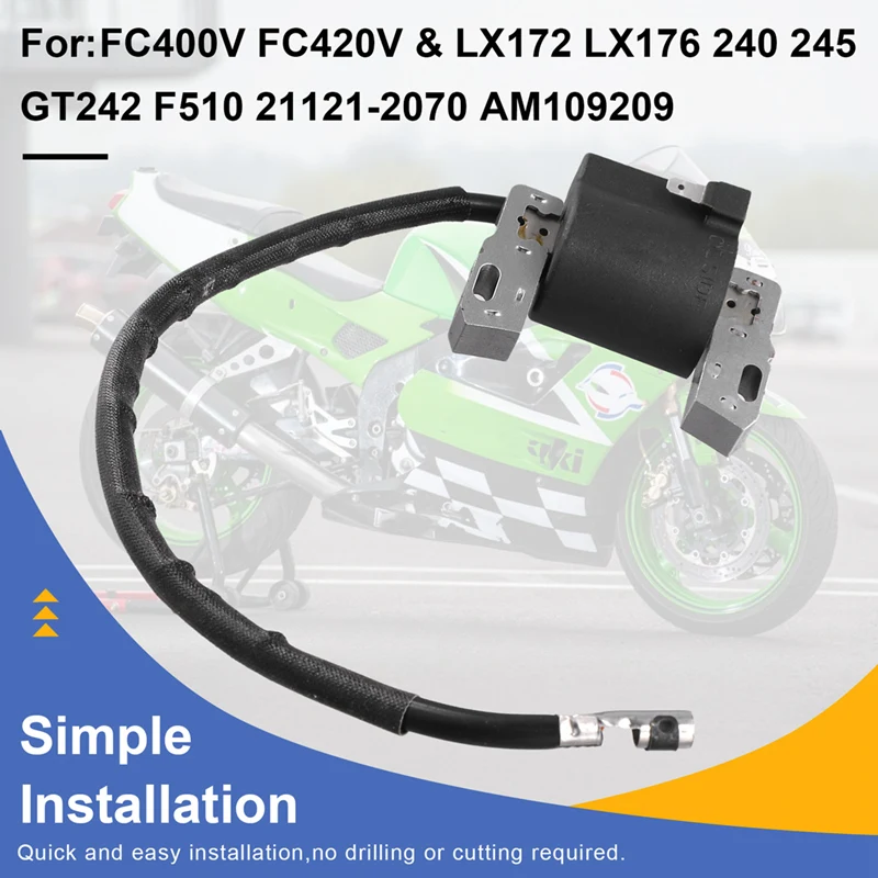 2 комплекта высокого давления катушки зажигания для Kawasaki FC400V FC420V John Deere LX172 LX176 240