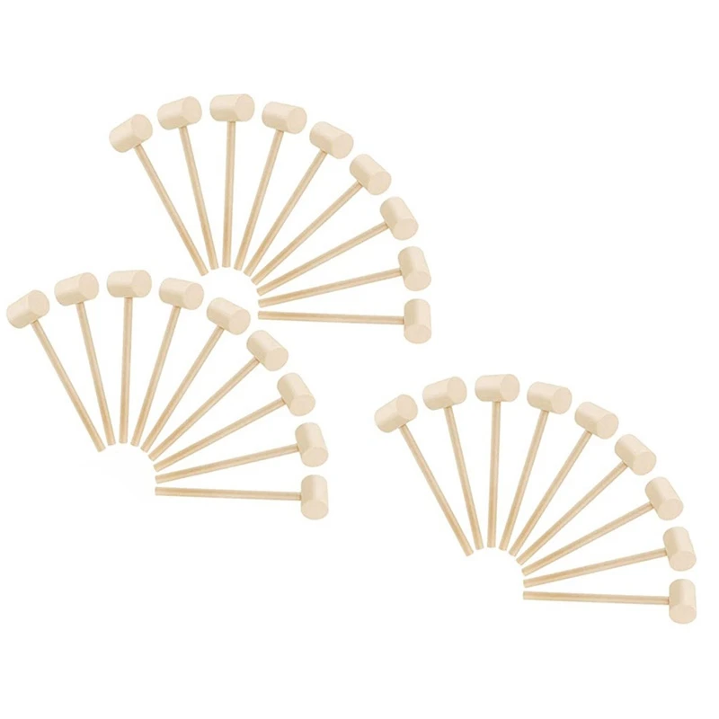 

27 Pcs Wooden Mallets Crab Lobster Mallets Seafood, Solid Natural Hardwood Crab Hammers For Cracking Seafood Tool