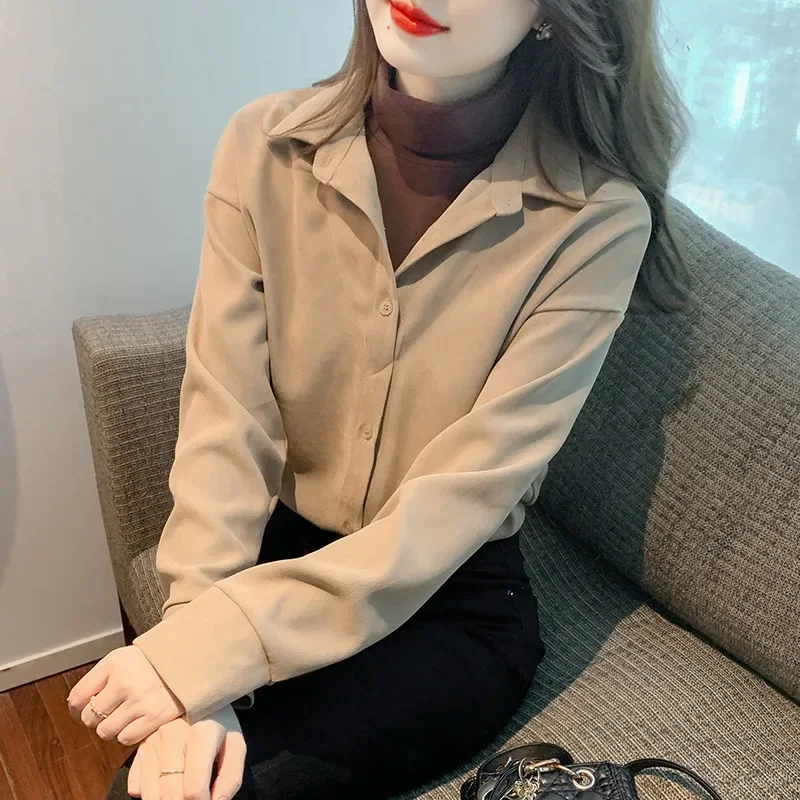 Осень/зима 2023 новый стиль корейская универсальная двухсекционная рубашка-поло с