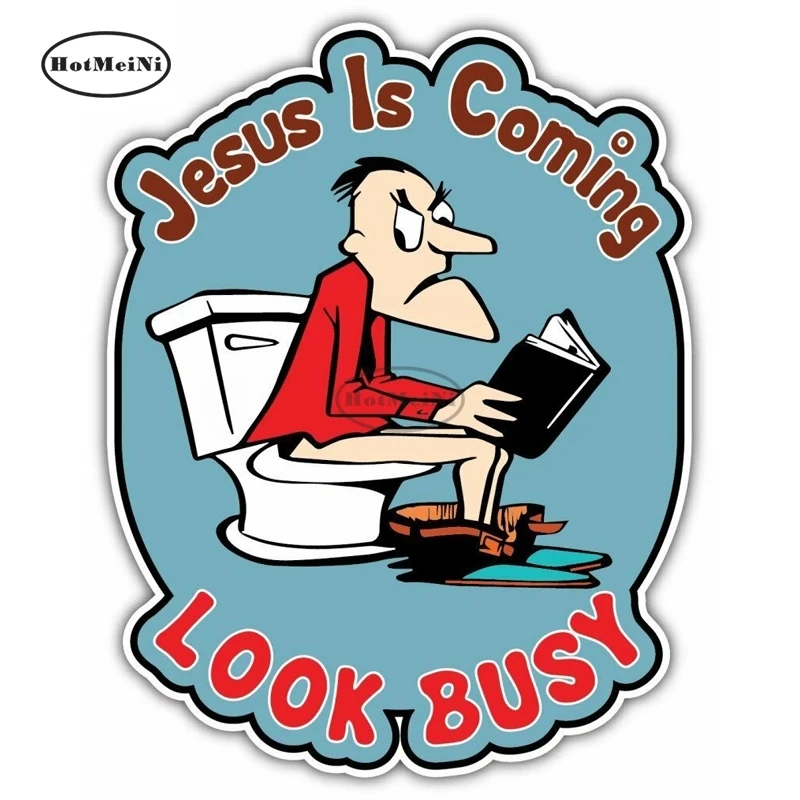 

Забавные виниловые наклейки на автомобиль Иисус идет и выглядит занятым религиозным мотивом, наклейки на заказ, автомобильные аксессуары, ...