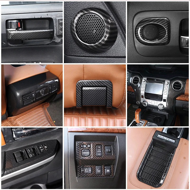 Для 2014-2021 Toyota Tundra ABS углеродное волокно центральное управление автомобиля
