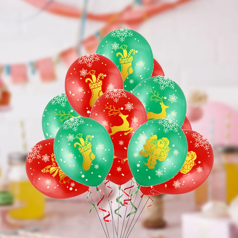 

50pcs Christmas Balloons Holiday Printed Balloons Decorations for Hotel Shopping Mall Office Home