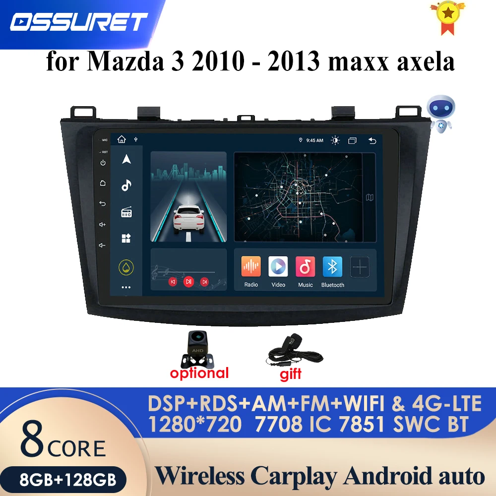 

Car Multimedia Radio Player For Mazda 3 Mazda3 2004-2013 2Din Android 10 Navigation Autoradio Tape Recorder GPS WIFI DVR SWC DAB