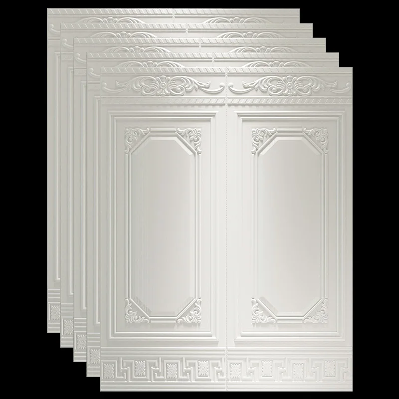 

Настенные 3D наклейки 70x90 см обои в европейском стиле из пенопласта настенная юбка Водонепроницаемая самоклеящаяся восстановленная Белая настенная панель