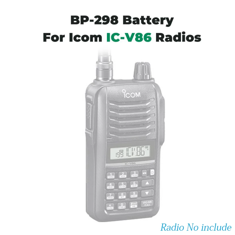 Фото Аккумулятор Walkie BP-298 7.2V 2250mAh для рации IC-V86, сменный аксессуар для двухсторонней рации №4