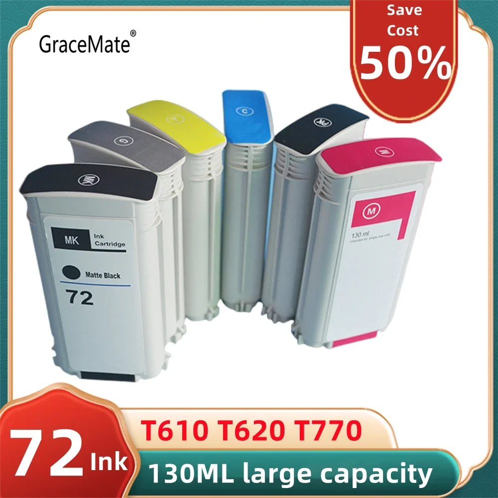 6 цветов 72XL сменный чернильный картридж для HP DesignJet T610 T620 T770 T790 T795 T1100 T1120 T1200 T1300 T2300