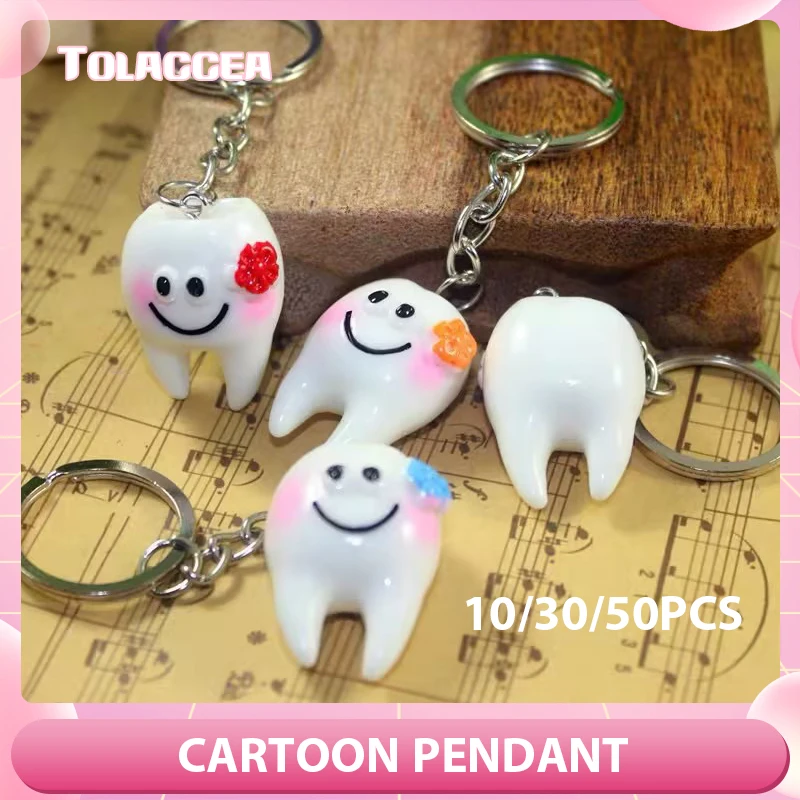 

1/5/10 шт., брелок для ключей в форме зубов