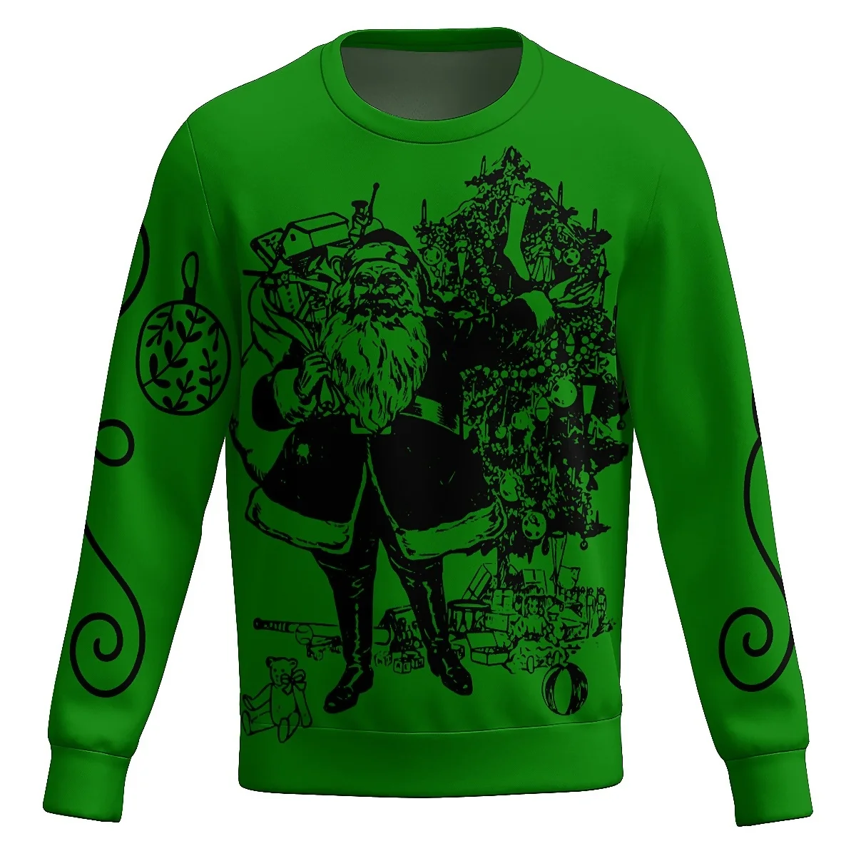 Свитшот Рождественский liaseo унисекс с длинным рукавом и круглым вырезом