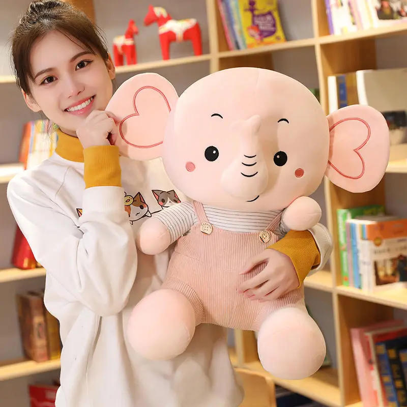 

Cute Large Cotton Cartoon Plush Elephant Soft Toys Stuffed Animal Dolls Valentine's Day Christmas Gifts Toys for Children Girl