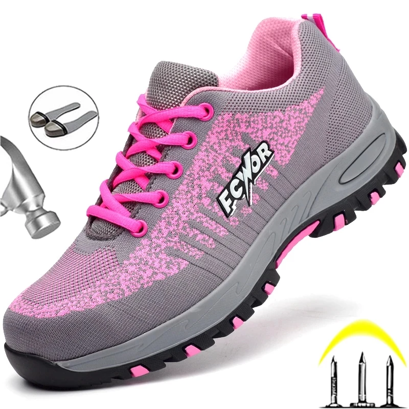 

Indestructible Safety Shoes Women Steel Toe Shoes Work Sneakers Men Puncture Proof Work Shoes Lightweight Work Safety Boots 2021