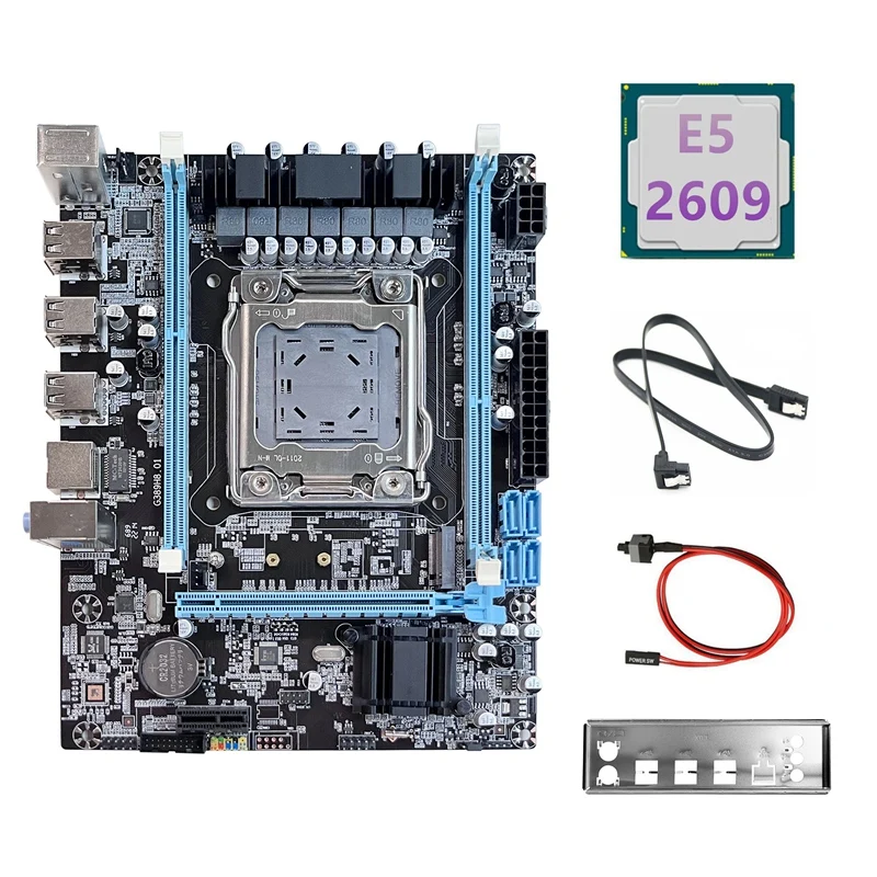 NEW-X79 материнская плата V389 + E5 2609 CPU SATA кабель переключатель перегородка NVME LGA2011