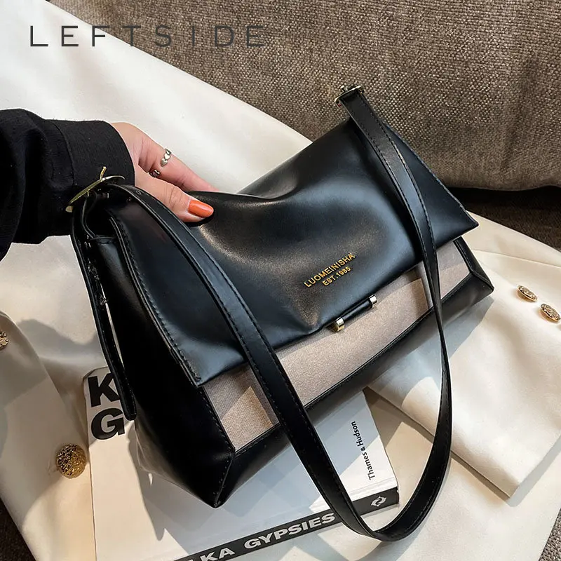 

Сумка через плечо LEFTSIDE для женщин, зима 2022, женские винтажные сумки через плечо из искусственной кожи, дизайнерские трендовые сумки