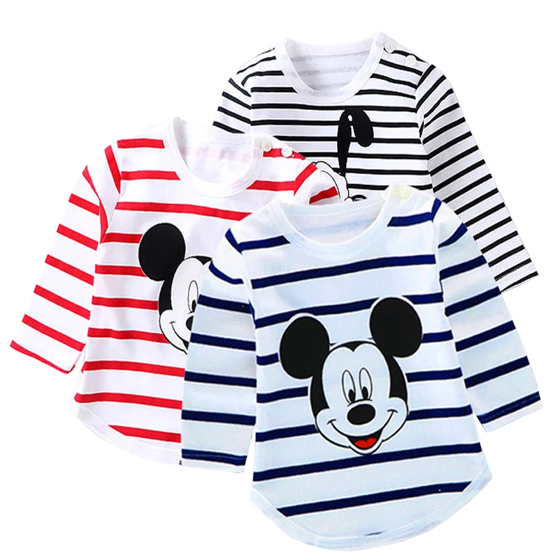 

Spring Autumn Kids Baby Girls Cartoon Sweatshirts Baby Boys Long Sleeves T-shirt Toddler Infant Mickey T-shirt Clothes 1-4Y