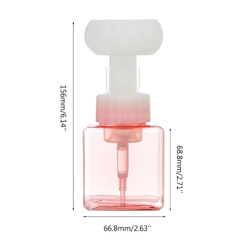 Flower-shaped Foaming Hand Soap Pump Bottle Transparent 250ml Refillable Container for Lotion Shampoo Conditioner Empty