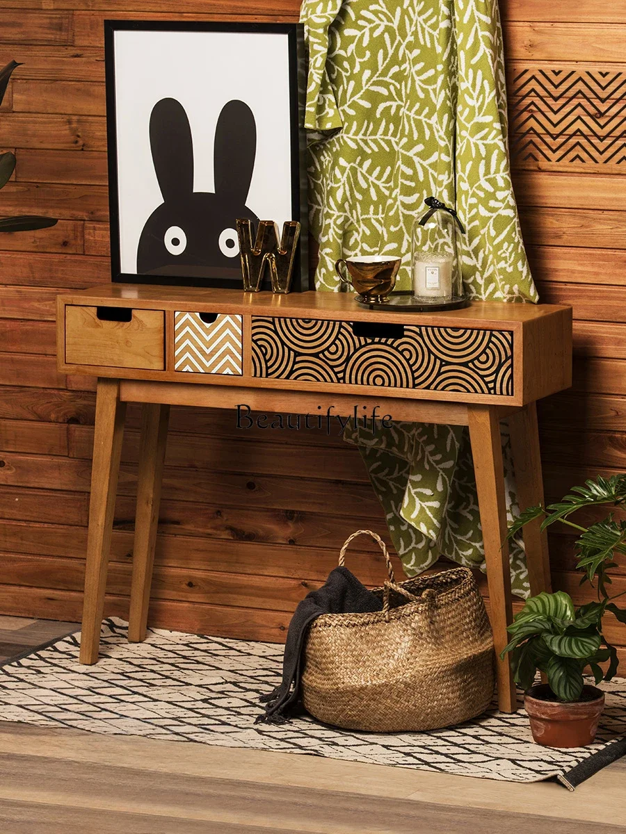 Стол из цельного дерева для прихожей. Скандинавский прихожая. Коридор. Простой