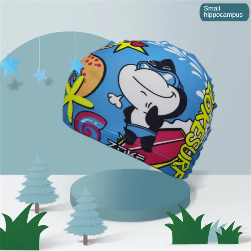 

Elastic Swimming Cap Kids Children Swimming Pool Cute Cartoon Pattern Caps Baby Hair Care Swimming Cap For Boys Girls Diving Hat
