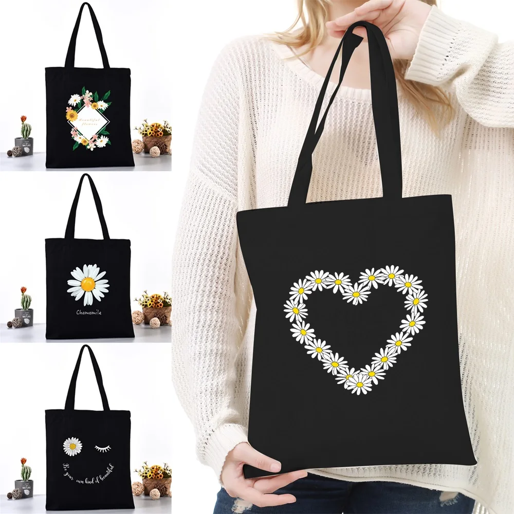 

Ladies Shoulder Bag Canvas Bag Harajuku Shopping Bag New Fashion Casual Handbag Grocery Handbag Girls Daisy Print