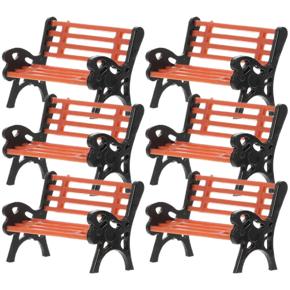 

Bench Mini Miniaturechair Garden Park Street Toy House Ornament Decoration Wood Miniatures Model Toysdecorative