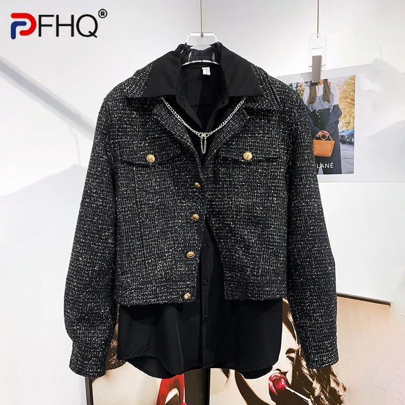 

PFHQ Autumn Men's Korean Short Woven Jackets Ins Lapel Temperament High Quality Cool Simple Art Verseatile Casual Coat 21Z1240