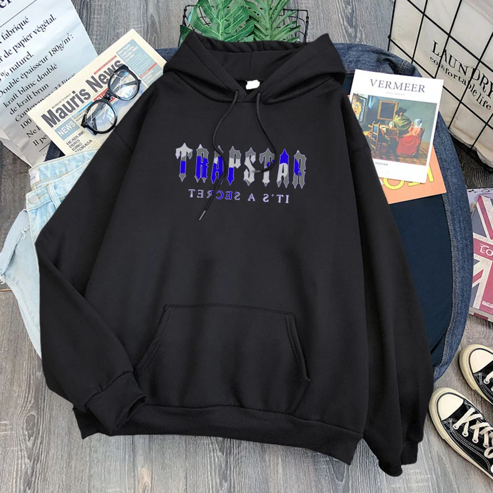 

London It'S A Secret Blue Gray Design Men Hoody Fashion Warm Pullovers Creativity O-Neck Sweatshirt Fleece Loose Sweatshirt