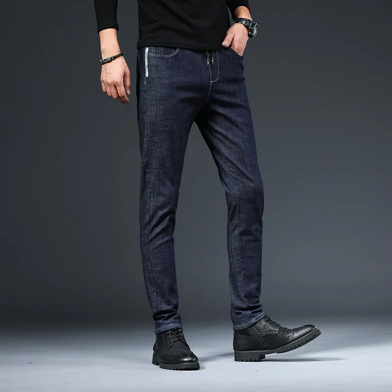 Black Skinny Jeans Men Slim Fit Elastic Waist Denim  Jeans for Men Korea Style Pencil trousers 2022 Spring Summer