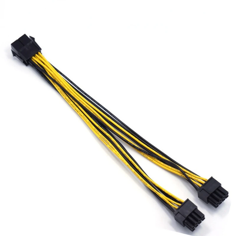 

PCI-E PCIE 8p Female To 2 Port Dual 8pin 6+2p Male for BTC Miner Mining GPU Graphics Video Card Power Cable Cord 18AWG Wire