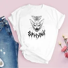 Футболка женская с принтом культа Мяу, модный топ в стиле Харадзюку, винтажная рубашка с коротким рукавом и графическим принтом, на лето