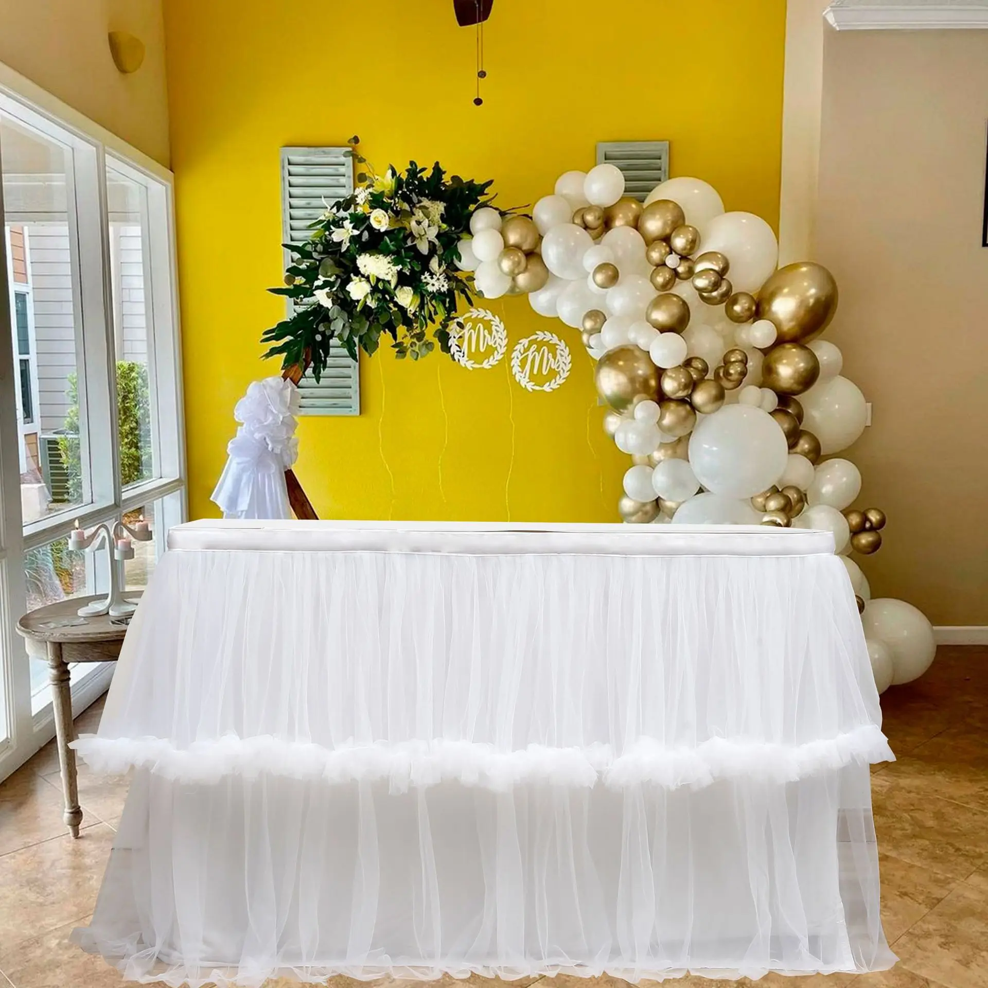 Baby Shower Home Decor Table Skirting Birthday Party Wedding Wed Decor