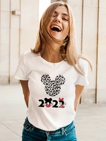disney women t shirt 2022 series mickey mouse head graphic summer hot sell female t shirt short sleeve o neck white lad top tee