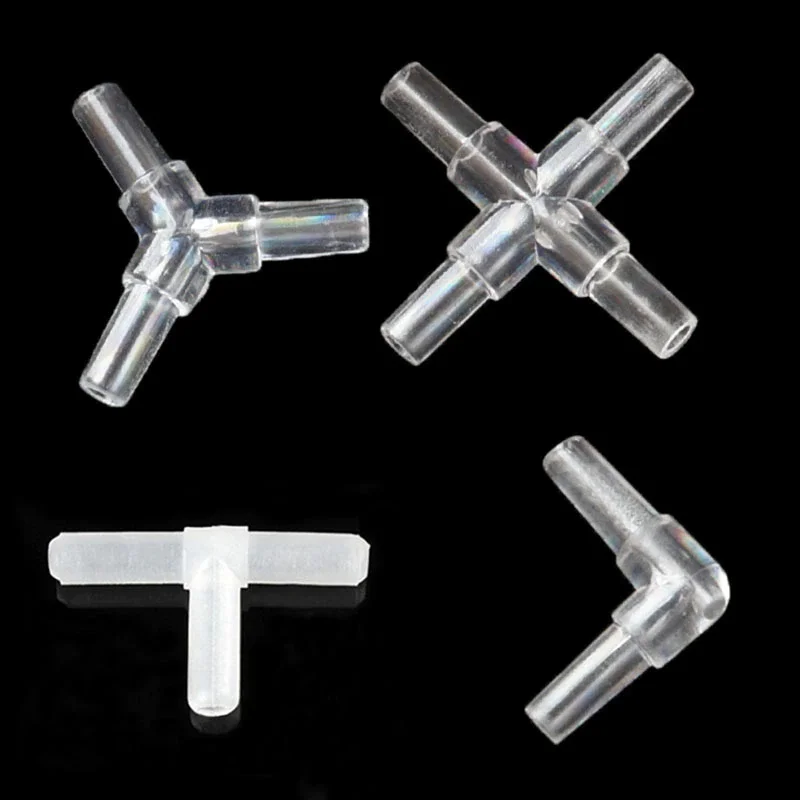 

For 10pcs/lot 4mm 2/3/4 ways Aquarium Fish Tank Air Pump Connector T Shaped Connector Control Valve Air Pipe Tube Accessories